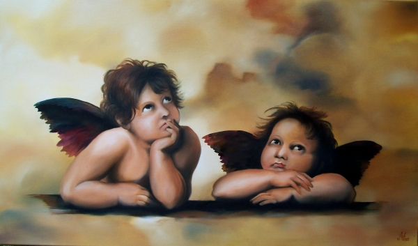 Aniołki z obrazu Rafaela Santi Madonna Sykstyńska