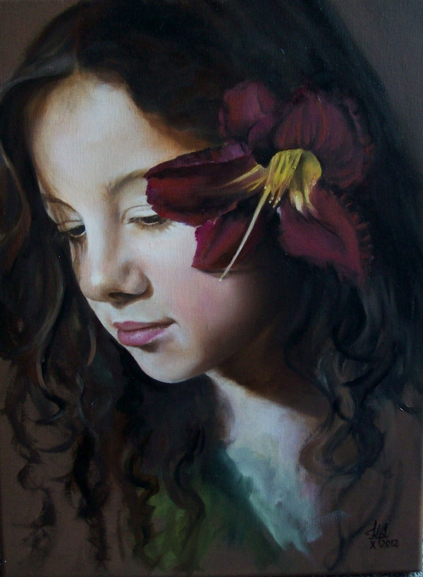 Dziewczyna z kwiatem we włosach (Portret córki)